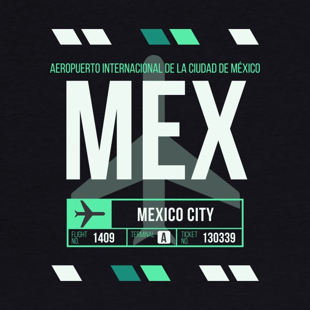 Mexico City (MEX) Airport Code Baggage Tag by SLAG_Creative